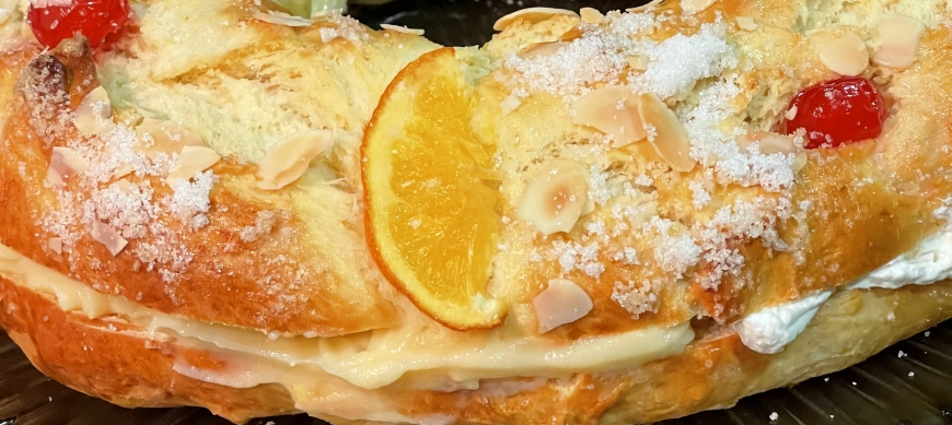 Roscón de reyes de crema y nata